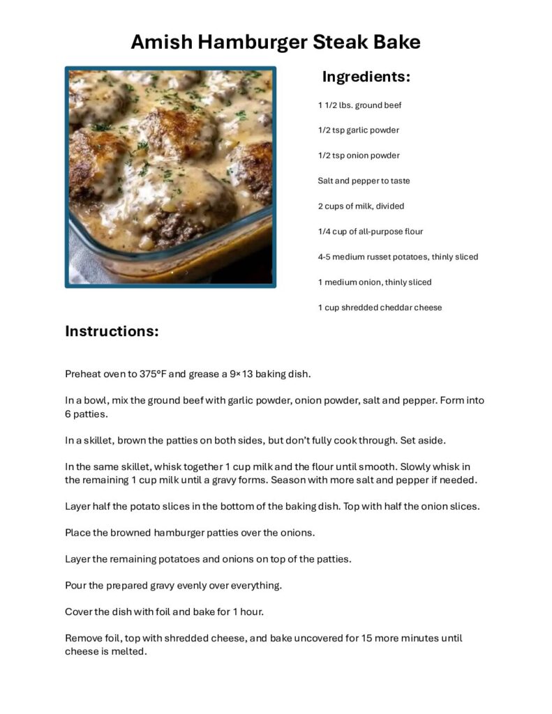 thumbnail of Amish Hamburger Steak Bake