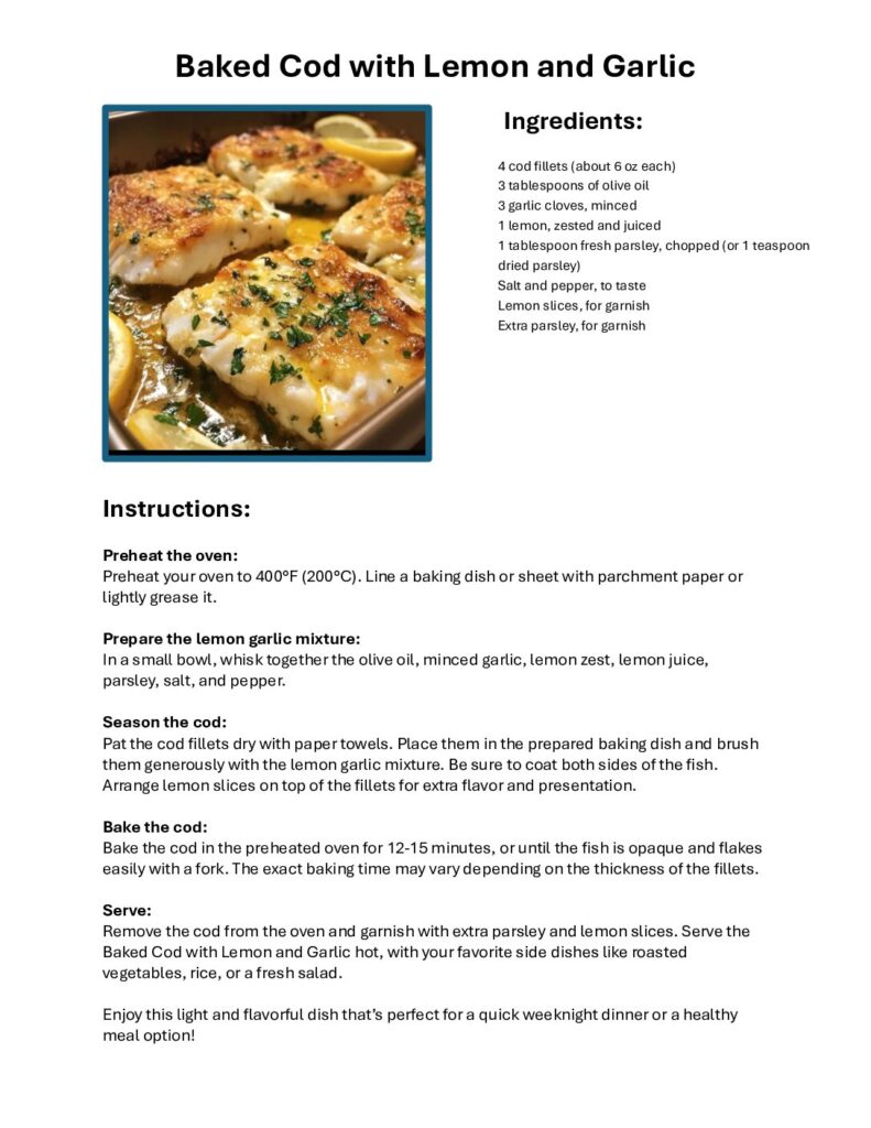 thumbnail of Baked Cod with Lemon and Garlic