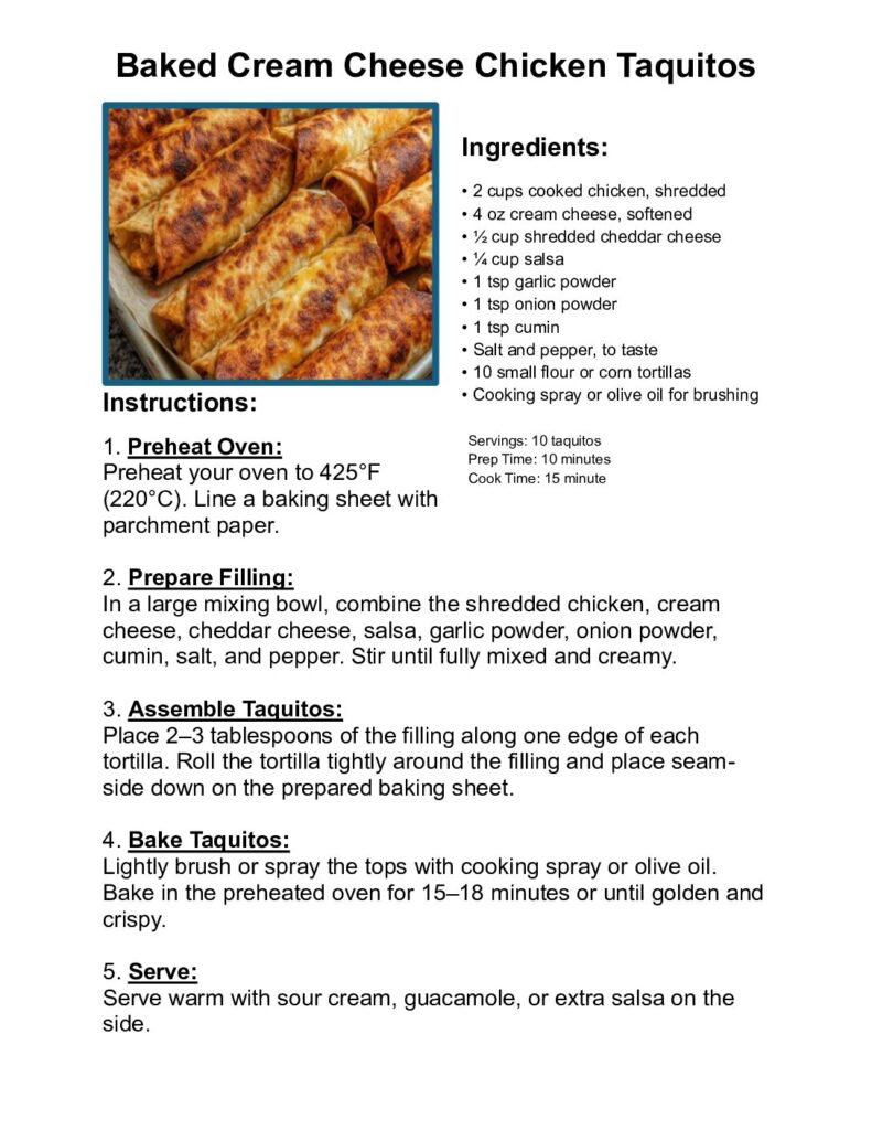 thumbnail of Baked Cream Cheese Chicken Taquitos