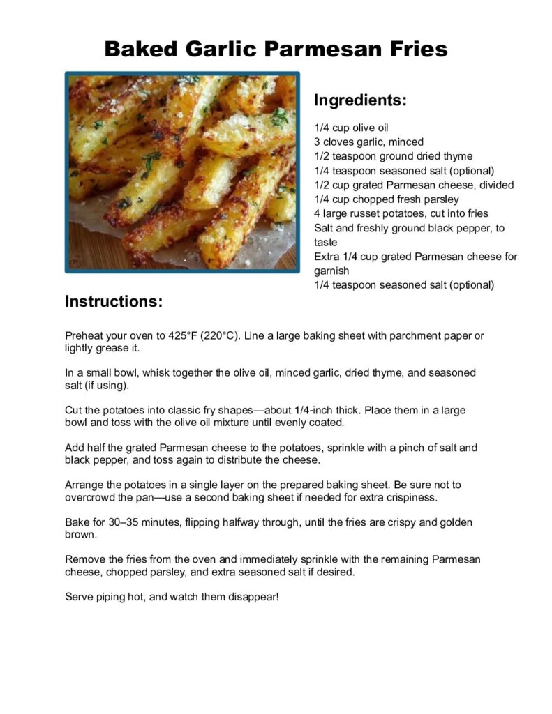 thumbnail of Baked Garlic Parmesan Fries