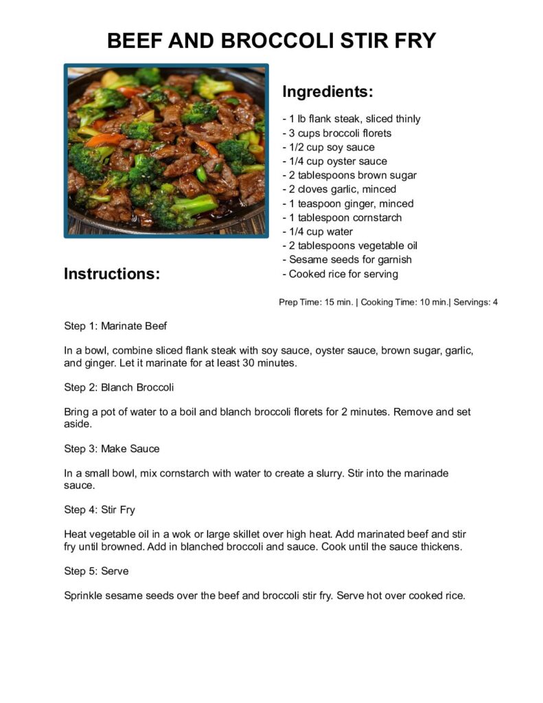 thumbnail of Beef and Broccoli Stir Fry