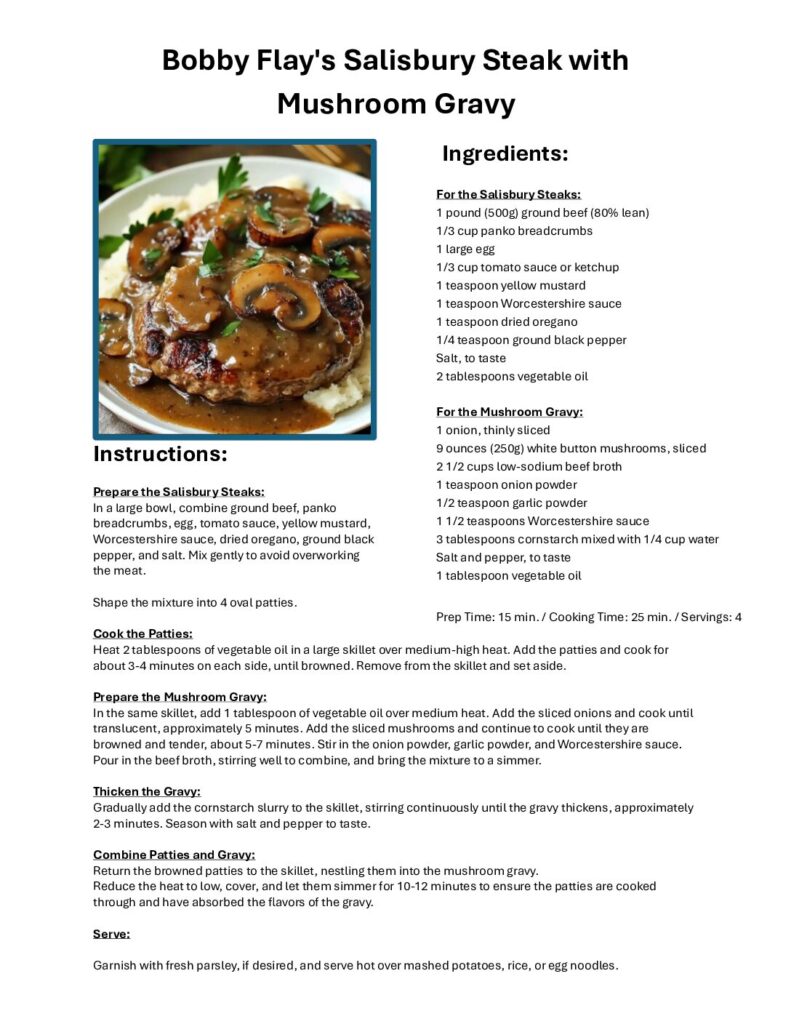 thumbnail of Bobby Flays Salisbury Steak with Mushroom Gravy