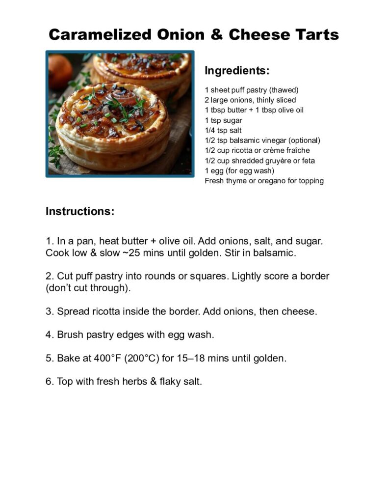thumbnail of Caramelized Onion and Cheese Tarts
