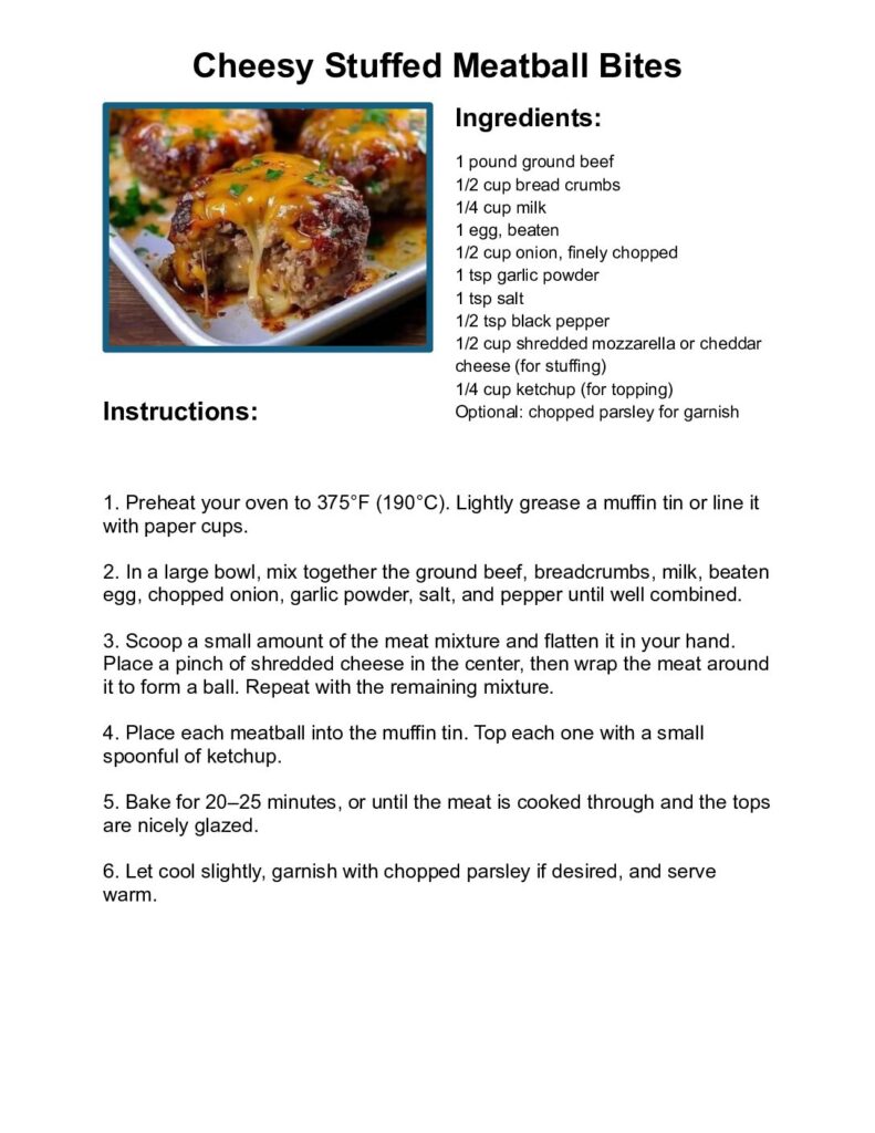 thumbnail of Cheesy Stuffed Meatball Bites