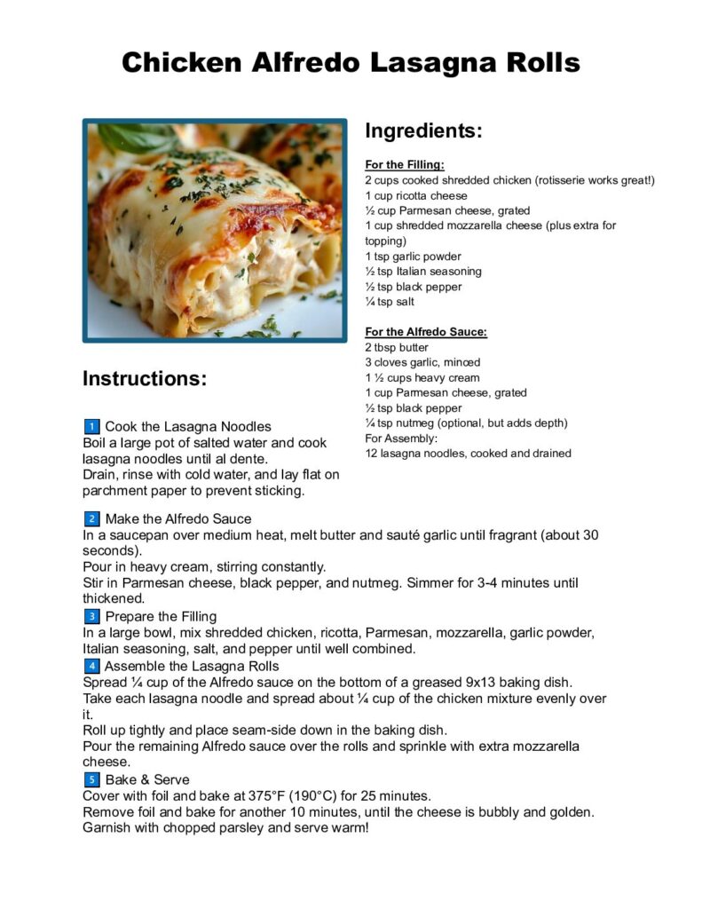 thumbnail of Chicken Alfredo Lasagna Rolls