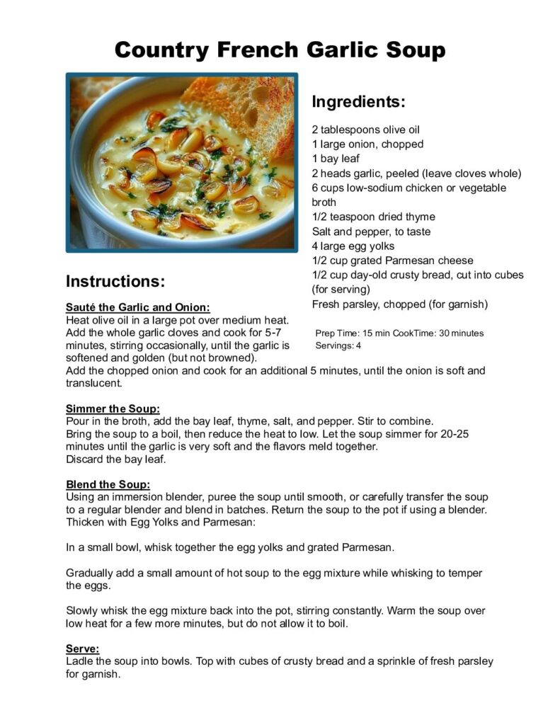 thumbnail of Country French Garlic Soup