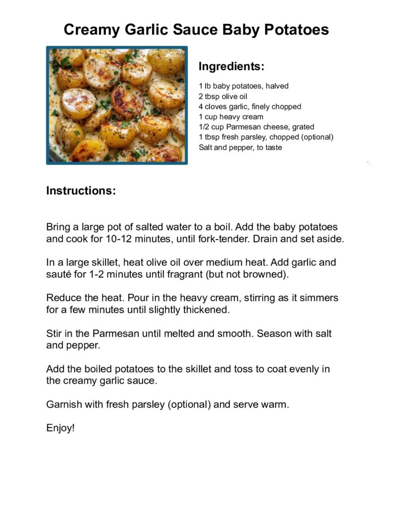 thumbnail of Creamy Garlic Sauce Baby Potatoes