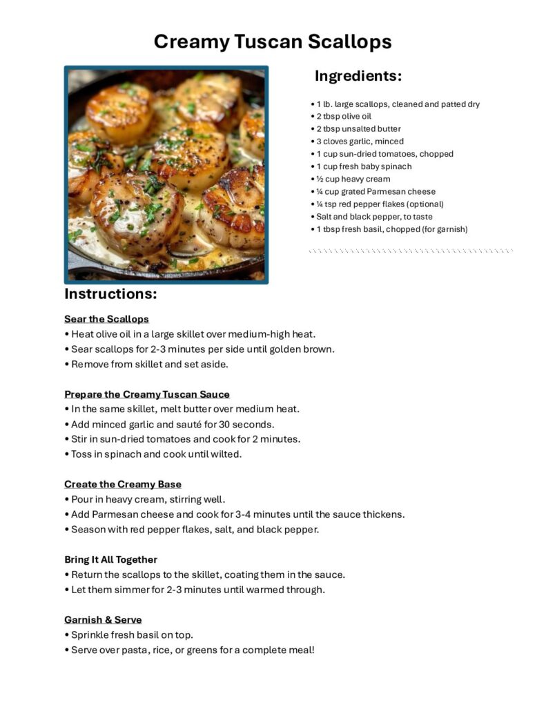 thumbnail of Creamy Tuscan Scallops