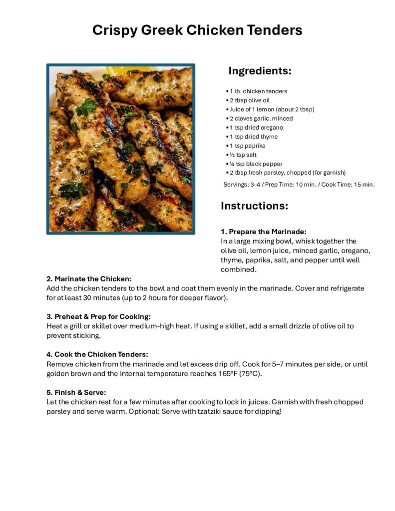 thumbnail of Crispy Greek Chicken Tenders