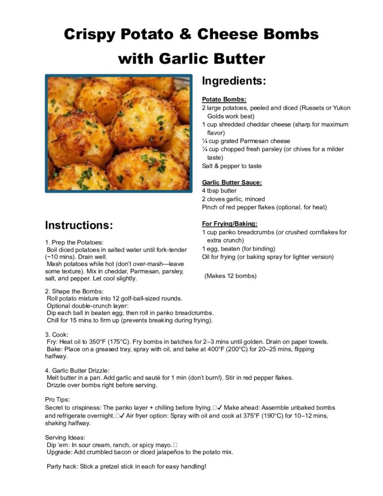 thumbnail of Crispy Potato and Cheese Bombs with Garlic Butter