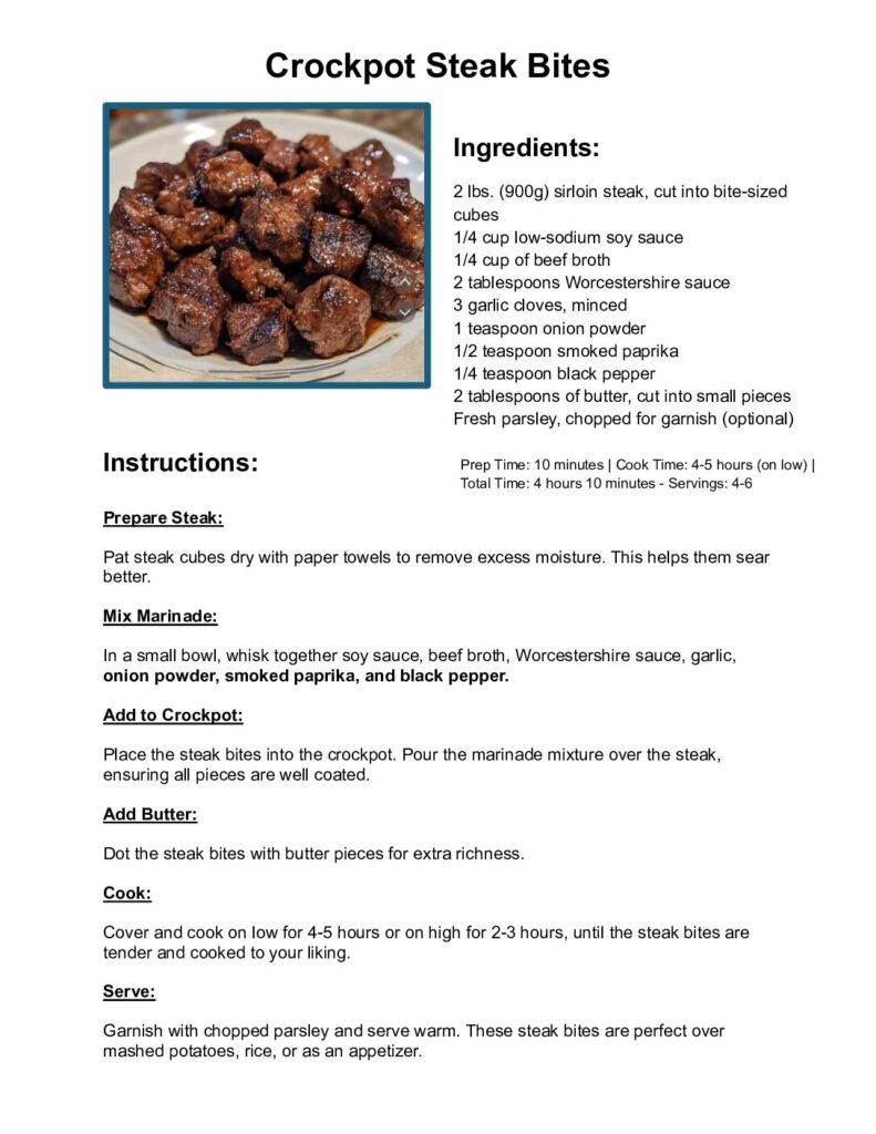 thumbnail of Crockpot Steak Bites