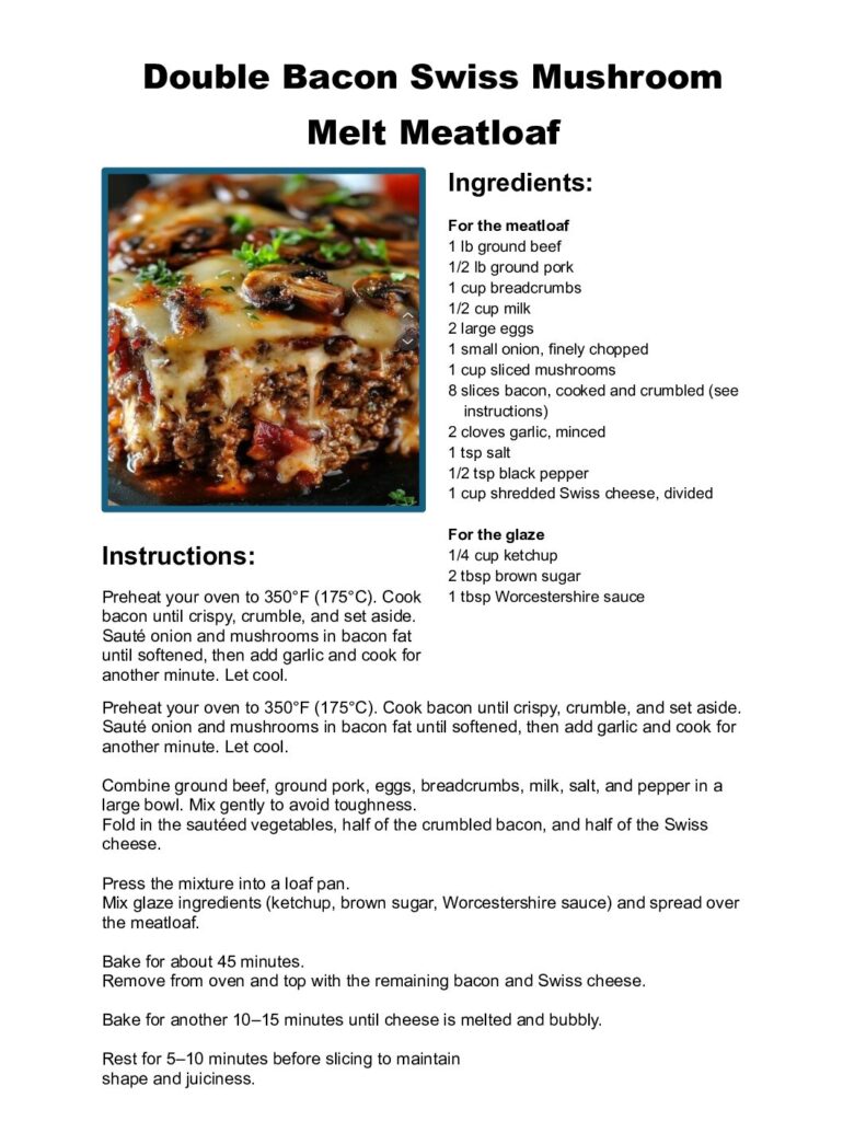 thumbnail of Double Bacon Swiss Mushroom Melt Meatloaf