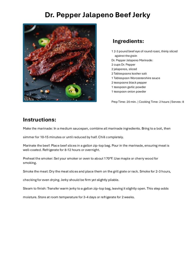 thumbnail of Dr. Pepper Jalapeno Beef Jerky