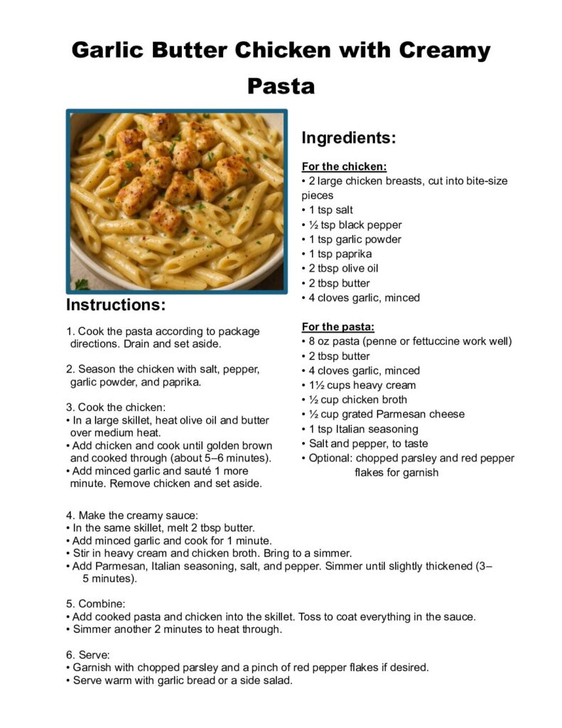 thumbnail of Garlic Butter Chicken with Creamy Pasta