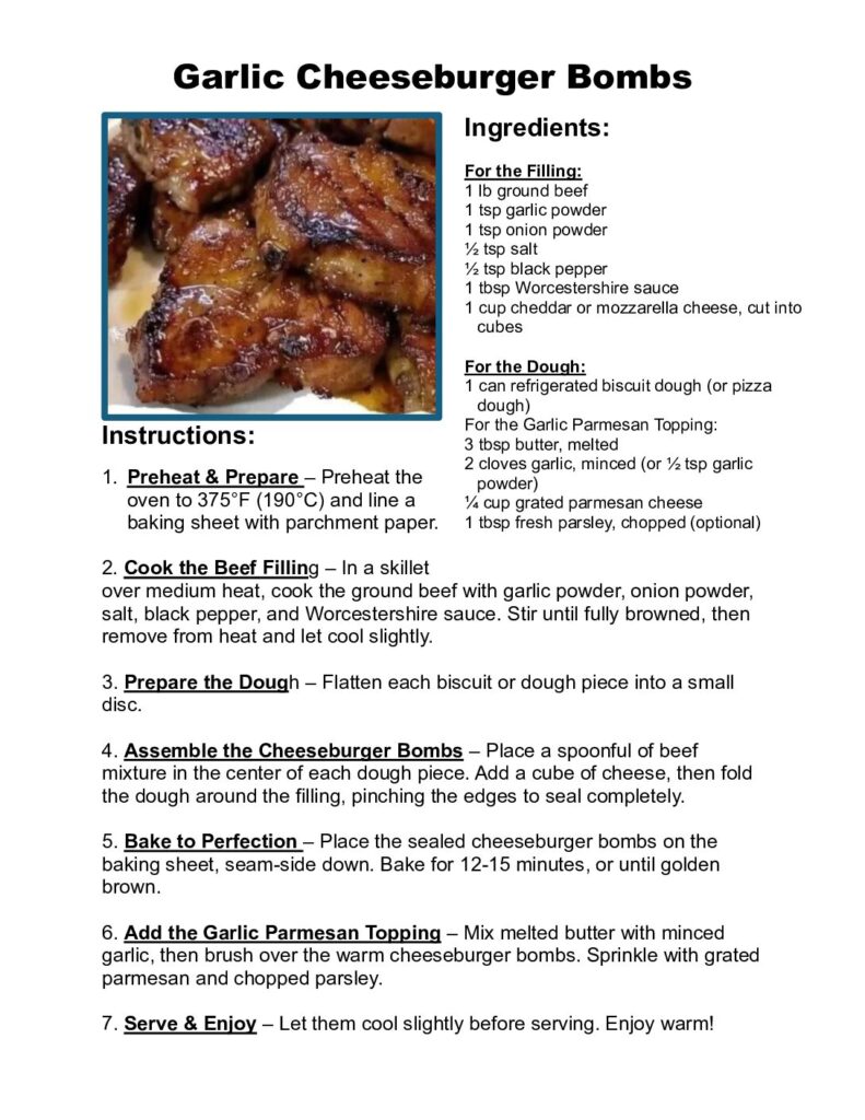 thumbnail of Garlic Cheeseburger Bombs