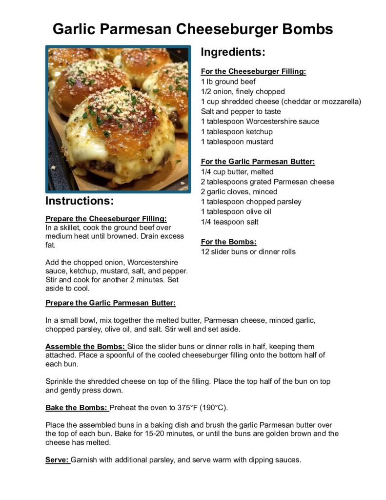 thumbnail of Garlic Parmesan Cheeseburger Bombs