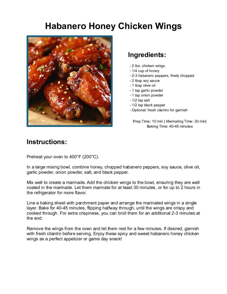 thumbnail of Habanero Honey Chicken Wings