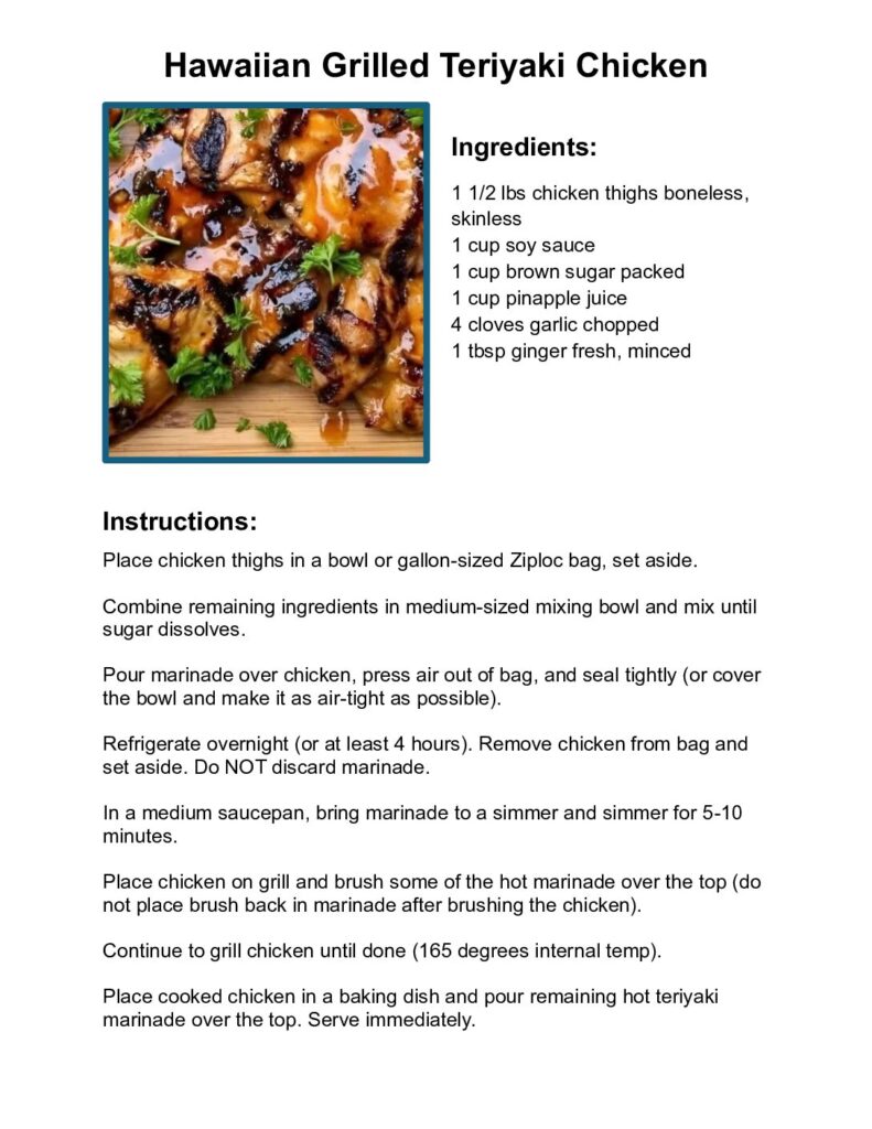 thumbnail of Hawaiian Grilled Teriyaki Chicken