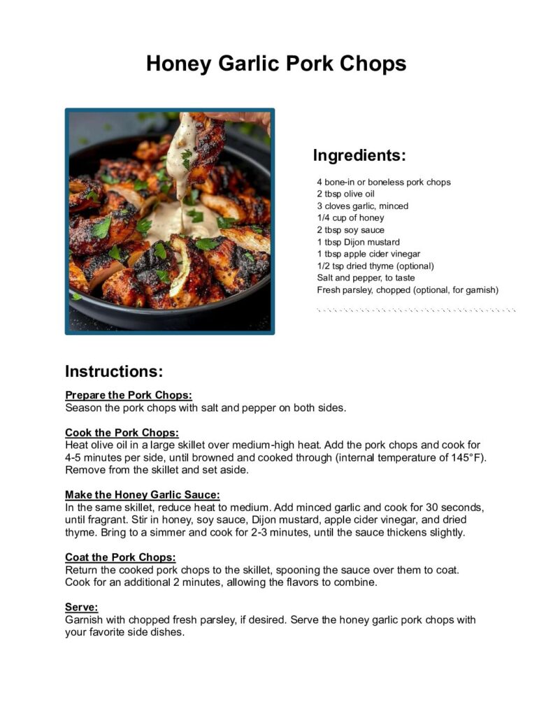 thumbnail of Honey Garlic Pork Chops