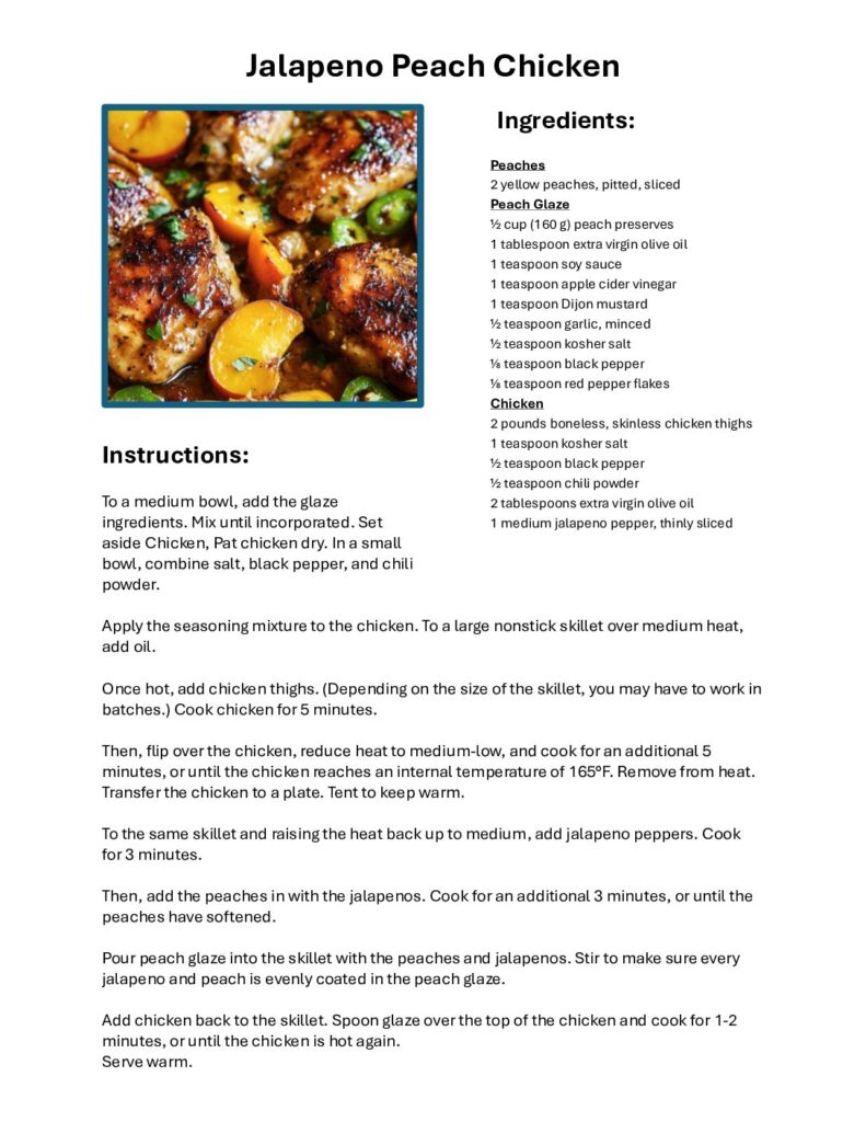 thumbnail of Jalapeno Peach Chicken