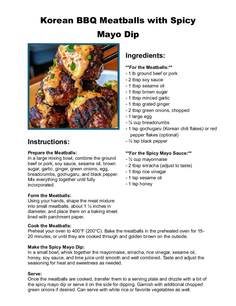 thumbnail of Korean BBQ Meatballs with Spicy Mayo Dip