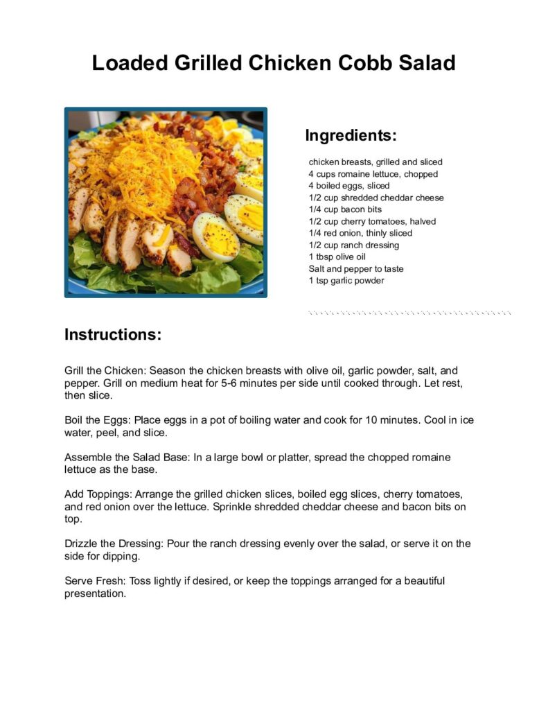 thumbnail of Loaded Grilled Chicken Cobb Salad