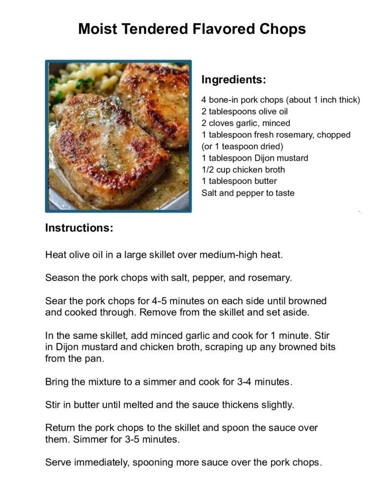 thumbnail of Moist Tendered Flavored Chops