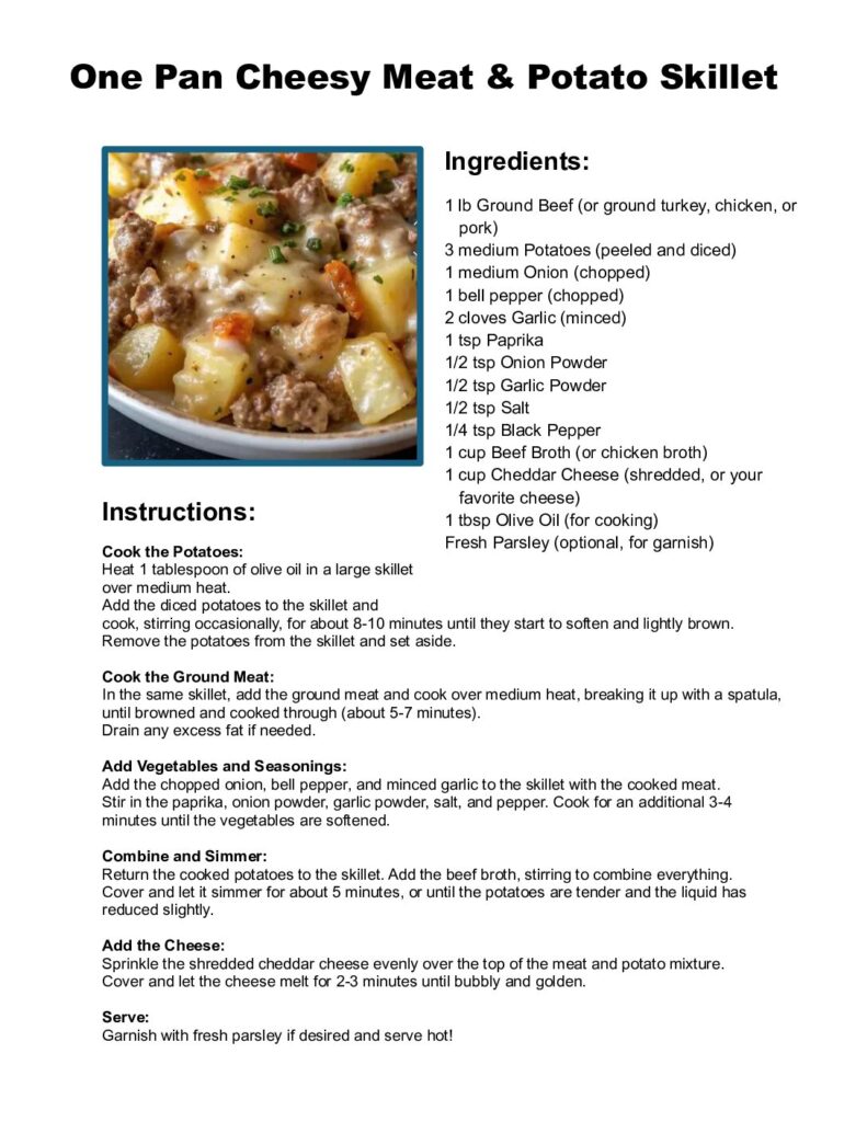 thumbnail of One Pan Cheesy Meat and Potato Skiillet