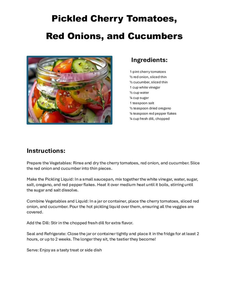 thumbnail of Pickled Cherry Tomatoes Red Onions and Cucumbers