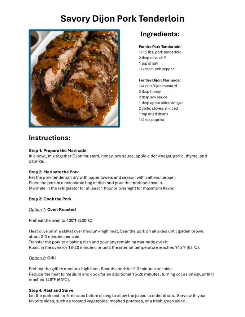 thumbnail of Savory Dijon Pork Tenderloin