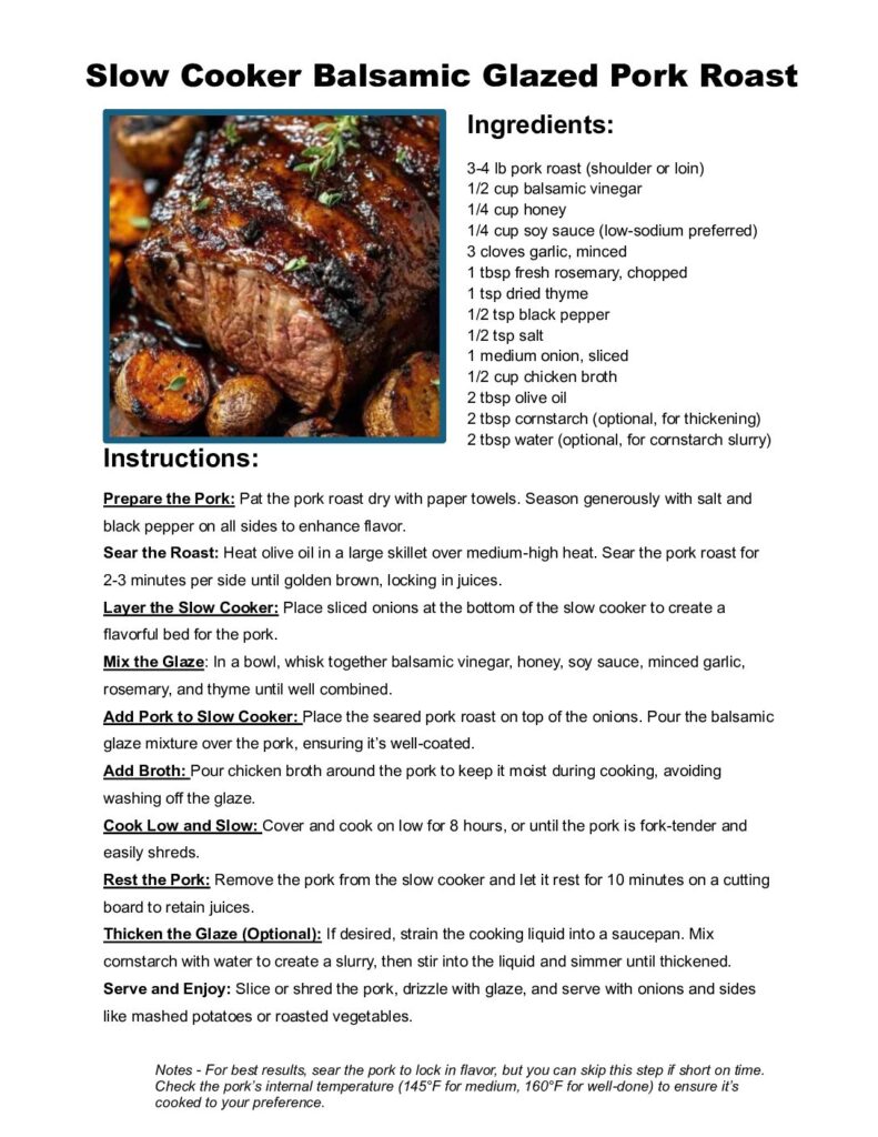 thumbnail of Slow Cooker Balsamic Glazed Pork Roast