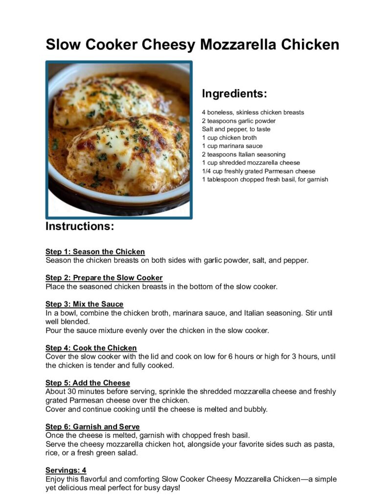 thumbnail of Slow Cooker Cheesy Mozzarella Chicken