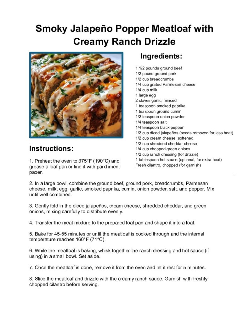 thumbnail of Smoky Jalapeño Popper Meatloaf with Creamy Ranch Drizzle