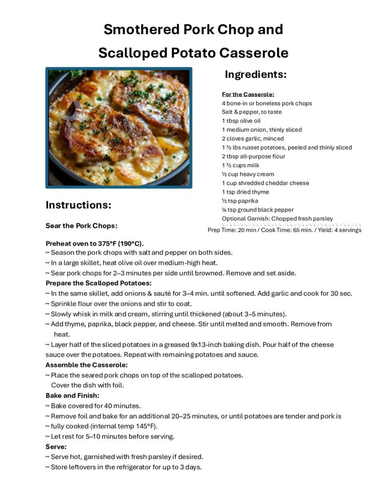 thumbnail of Smothered Pork Chop and Scalloped Potato Casserole