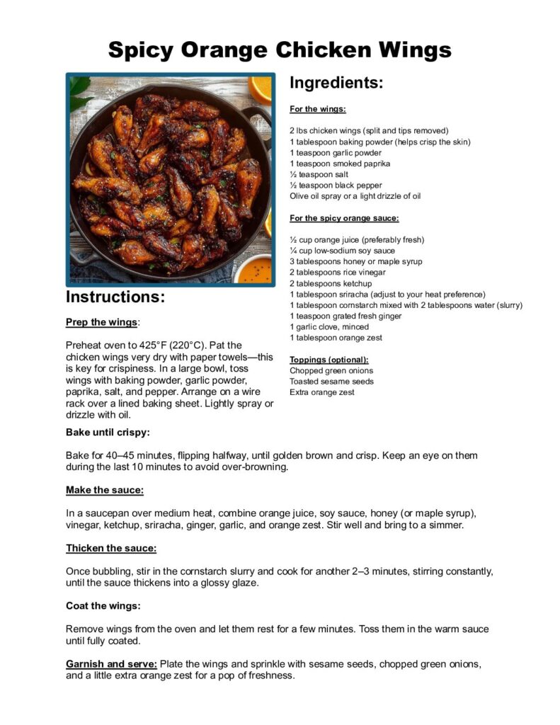 thumbnail of Spicy Orange Chicken Wings