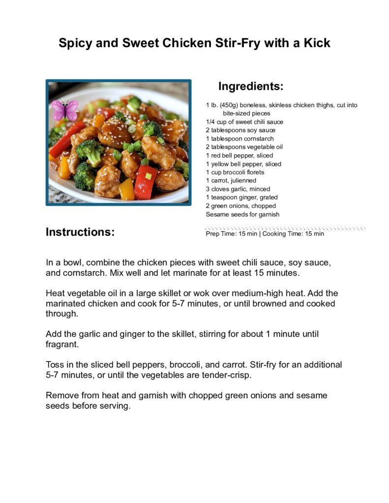 thumbnail of Spicy and Sweet Chicken Stir-Fry with a Kick