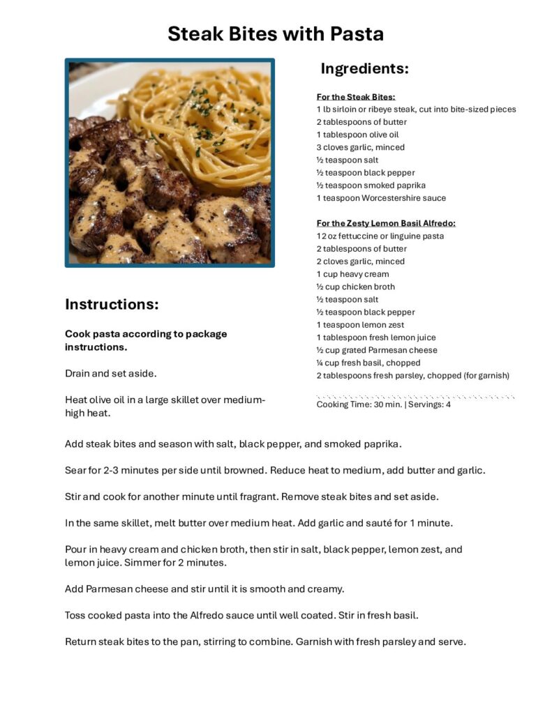 thumbnail of Steak Bites with Pasta