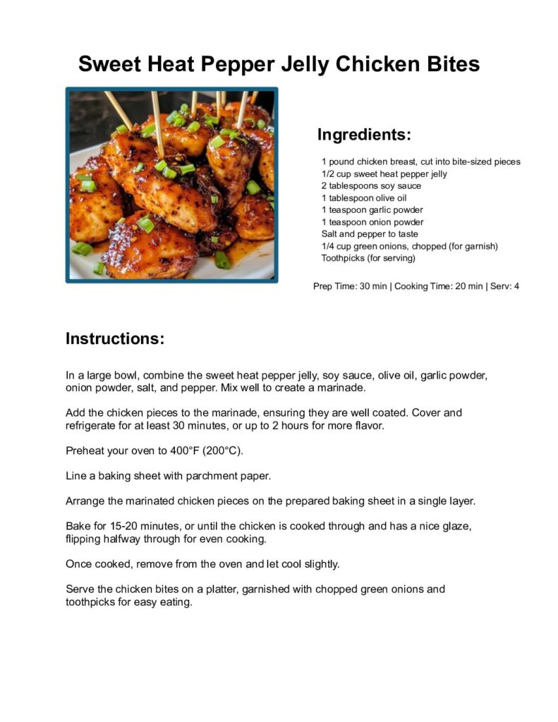 thumbnail of Sweet Heat Pepper Jelly Chicken Bites