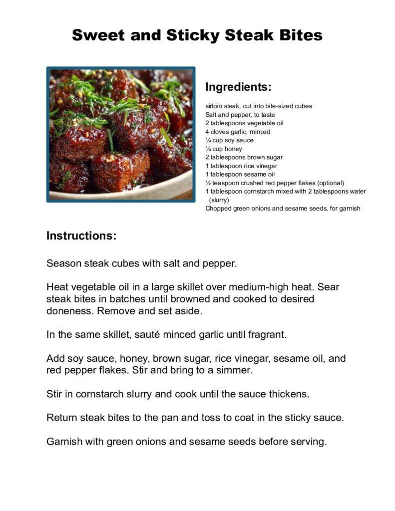 thumbnail of Sweet and Sticky Steak Bites