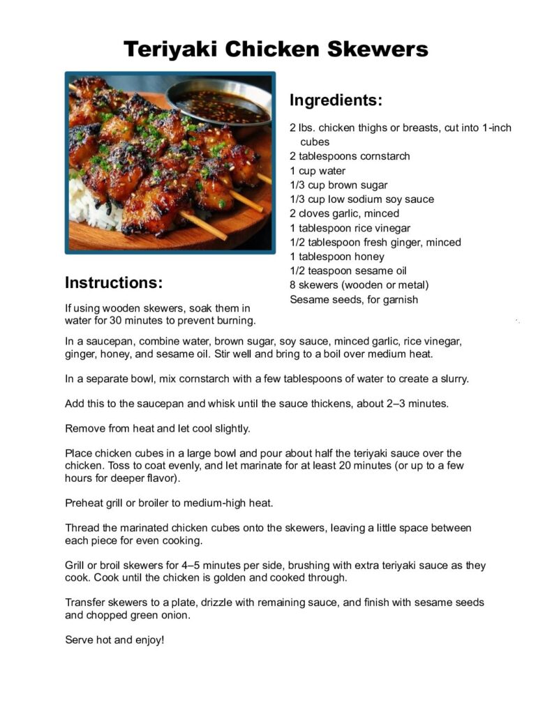 thumbnail of Teriyaki Chicken Skewers