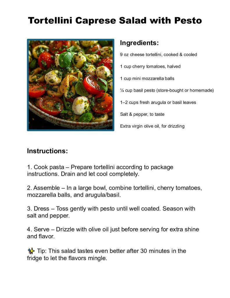 thumbnail of Tortellini Caprese Salad with Pesto