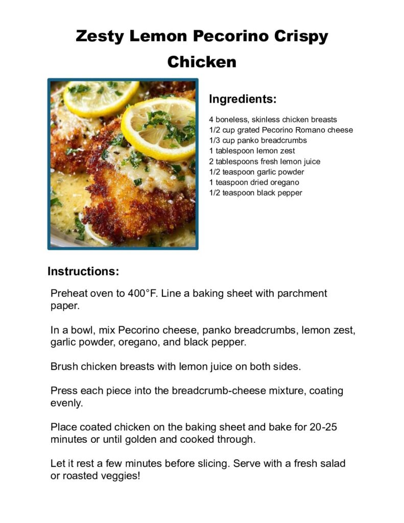 thumbnail of Zesty Lemon Pecorino Crispy Chicken